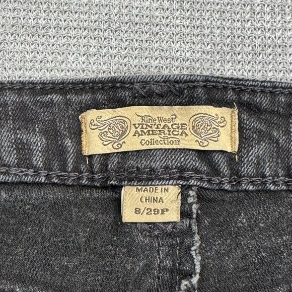 Nine West Womens Black Denim Vintage Bootcut Jeans Embellished Pocket Size 8/29P - Picture 7 of 16